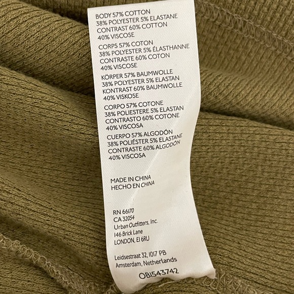 New FREE PEOPLE Newbie Thermal Henley Army Green Layering Knit Crochet Cuff XL - Picture 15 of 15